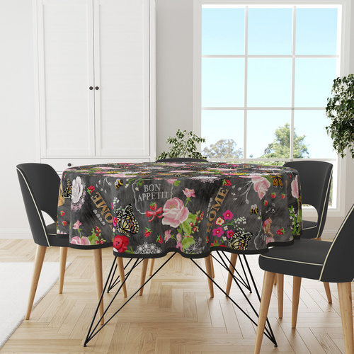 Toile cirée ronde Bon Appetit - 160cm