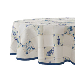 Wachstuch runde Tonfliesen 160cm