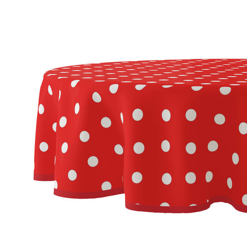Wachstuch rund 160cm Punkt rot