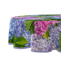 Oilcloth round Hydrangea 160cm