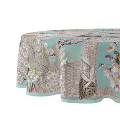 Oilcloth round Blossem brocante - 160 cm