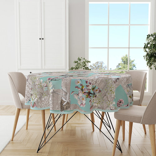 Wachstuch rund Blossem brocante - 160 cm