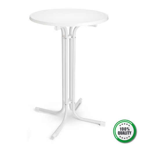 Bartable - blanc- 80cm de diamètre - table de bar - table de cocktail - table de fête - cadre solide