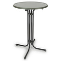 Bartable - gris - 80cm de diamètre - table de bar - table de cocktail - table de fête - cadre solide