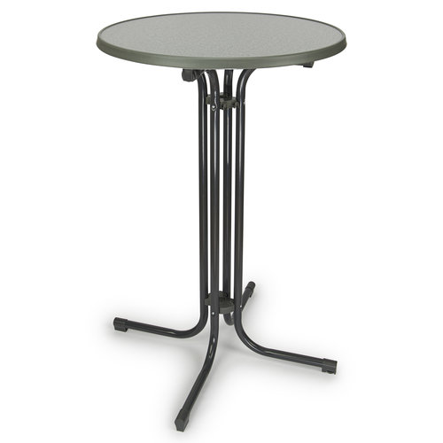 Bartable - gris - 80cm de diamètre - table de bar - table de cocktail - table de fête - cadre solide