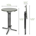 Bartisch - grau - 80cm Durchmesser - Stehtisch - Cocktailtisch - Partytisch - stabiles Gestell