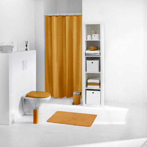 Rideau de douche 180x200 100% Peva jaune moutarde