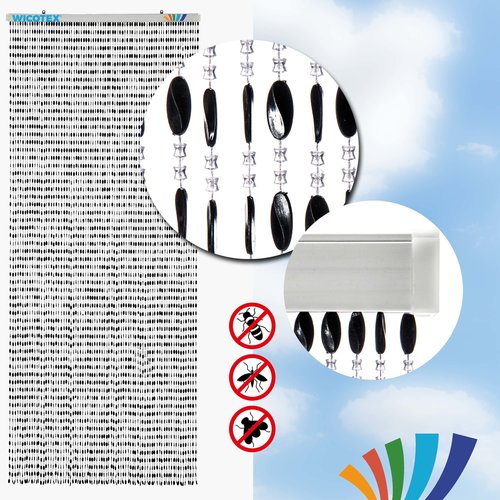 Fliegenvorhang Türvorhang Charlotte 90x220cm schwarz