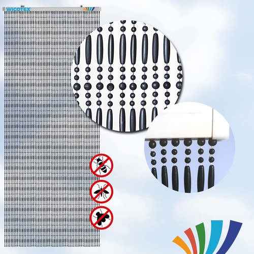 Fly curtain door curtain Perla 100x240 cm black