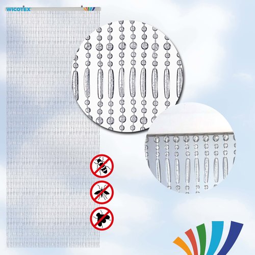 Fliegenvorhang Türvorhang Perla 90x220 cm transparent