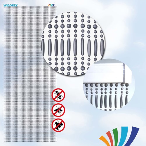 Fliegenvorhang Türvorhang Perla 90x220 cm grau