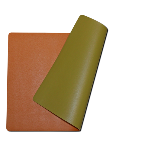 Placemats synthetic leather orange - pistachio Moon double-sided
