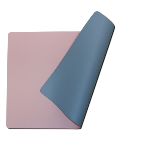 Sets de table en cuir artificiel rose-bleu clair Moon double-face