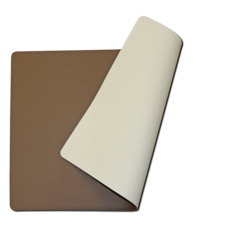 Placemats imitation leather mocha - white
