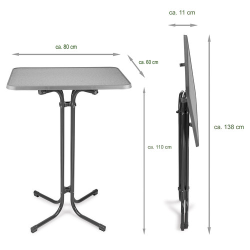 Bartable - 60x80cm Rechteck - Stehtisch - Cocktailtisch - Partytisch - stabiler Rahmen