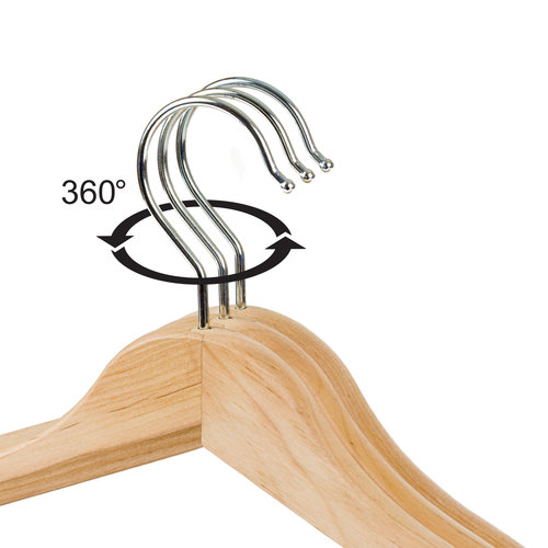 Clothes hanger - Clothes hangers Wood - Natural 10 pieces with skirt notch