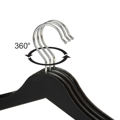 Porte-manteau - Porte-manteau Bois - Noir 10 pièces avec encoche de jupe