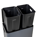 Poubelle Tom 60litres (2x30litres) séparation des déchets 2 compartiments anthracite