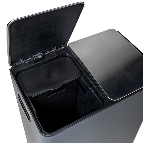 Abfallbehälter Tom 60l (2x30l) Mülltrennung 2 Fächer anthrazit