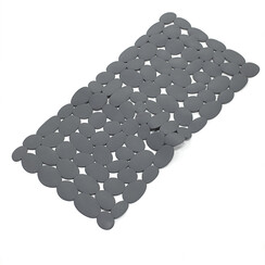 Non-slip bath mat anthracite 75x36cm stones