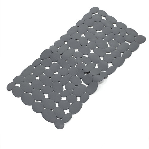 Wicotex Tapis de bain antidérapant anthracite 75x36cm pierres
