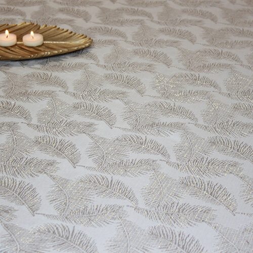 Textile de table enduit Dalia gold
