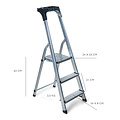 Haushalts-Stufenleiter - Küchen-Stufenleiter 3 Stufen - Aluminium - für den privaten und gewerblichen Gebrauch