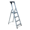 Household stepladder - Kitchen stepladder 4 treads - Aluminium - for private and professional use