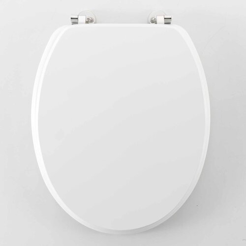 Toilet seat-WC seat MDF matt white including metallic hinges.