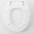 Toilet seat-WC seat MDF matt white including metallic hinges.
