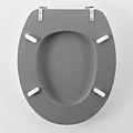 Toiletbril-WC bril MDF mat grijs inclusief metallic scharnieren.