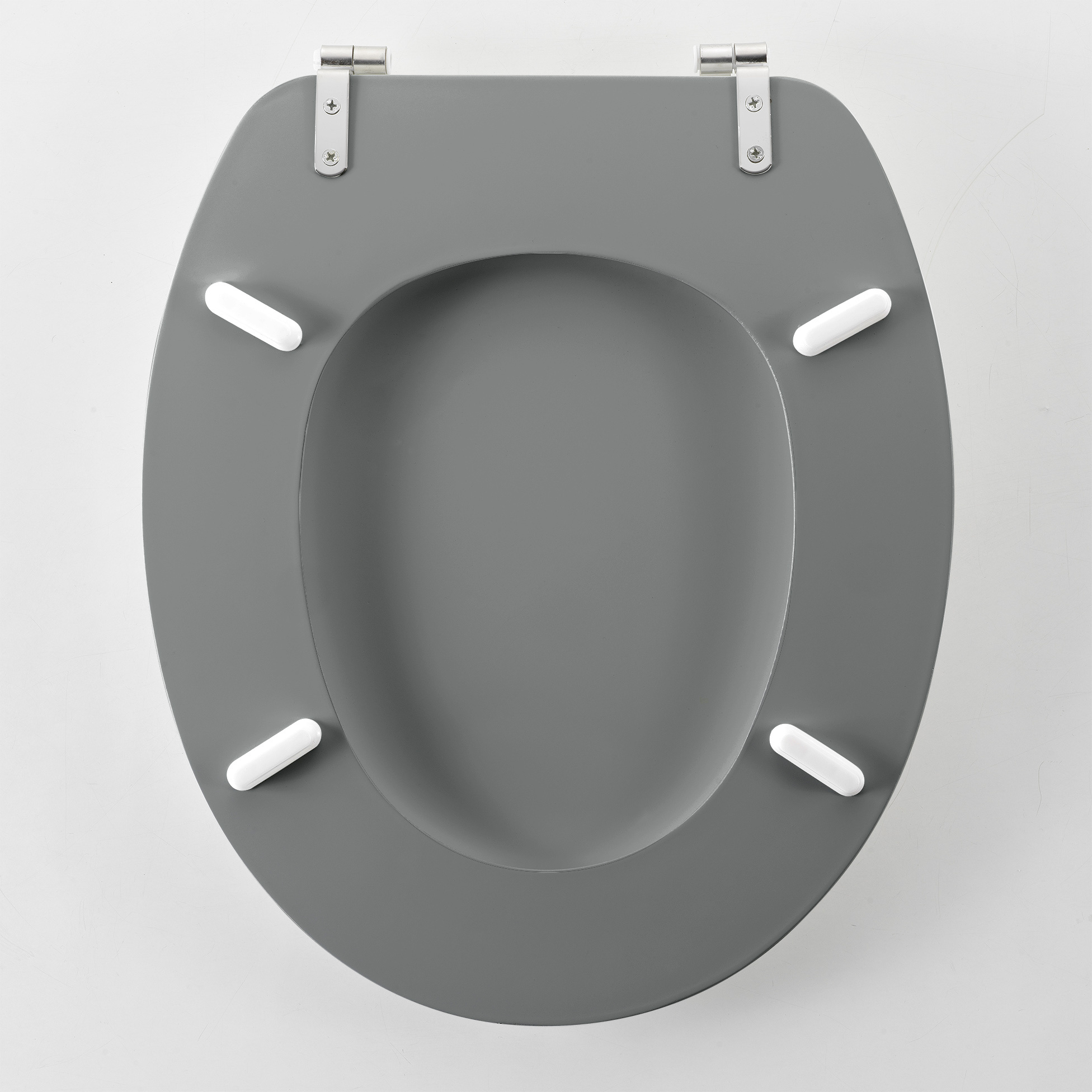 Siège de toilette-WC siège MDF noir mat avec charnières métalliques.