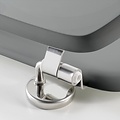 Toiletbril-WC bril MDF mat grijs inclusief metallic scharnieren.