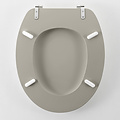 Toilet seat-WC seat MDF matt taupe including metallic hinges.