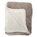 Wicotex Karo-Decke - Espoo taupe. Koralle Fleece mit Sherpa weich innen 150x200cm