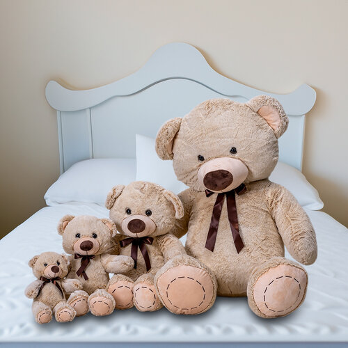 Teddybeer set beige/bruin  4 verschillende afmetingen