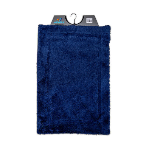 Tapis de bain uni bleu foncé 60x90cm