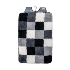 Bath mat black-grey-white-blocked 60x90cm