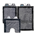 Tapis de bain gris avec bordure noire 60x90cm