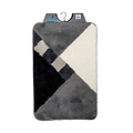 Bath mat grey-black-white oblique chequered 60x90