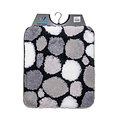 Tapis de toilette noir-gris-blanc pierres 50x60cm