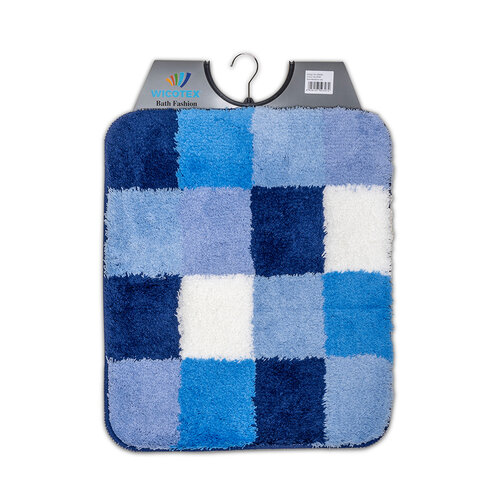 Bidet mat blue white chequered 50x60cm