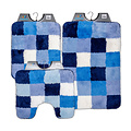 Bidet mat blue white chequered 50x60cm
