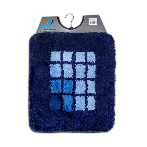 Tapis de bidet à bordure bleue en damier 50x60cm