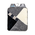 Bidet mat grey-black-white oblique chequered 50x60cm