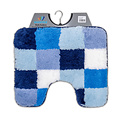 Toilet mat blue white chequered 50x60cm