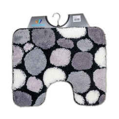 Tapis de toilette noir-gris-blanc pierres 50x60cm