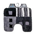 Toilet mat modern black-anthracite-white 50x60cm