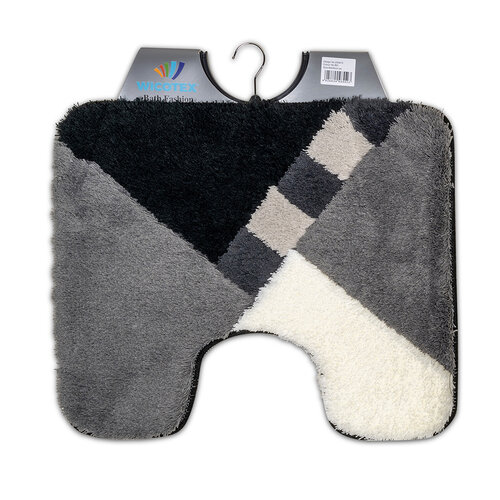 Toilettenvorleger grau-schwarz-weiß schräg kariert 50x60cm