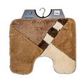 Toilet mat taupe-beige chequered 50x60cm